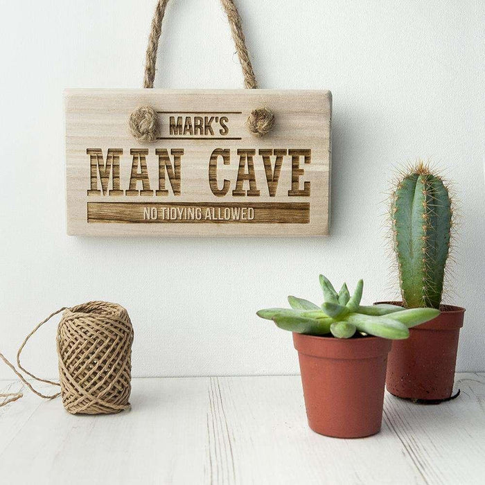 Personalised Wooden Man Cave Sign - Myhappymoments.co.uk