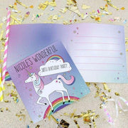 Personalised Unicorn Party Invitations - Myhappymoments.co.uk