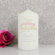 Personalised I Am Glad That You’re My Godmother Candle