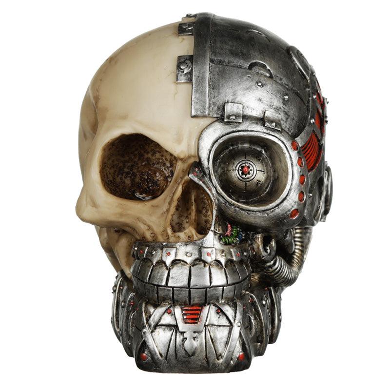 Steampunk Style Skull Half Robot Head Ornament