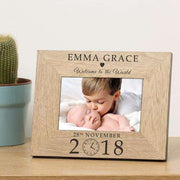 Personalised Welcome to the World Wooden Photo Frame 6x4 & 4x6 - Myhappymoments.co.uk