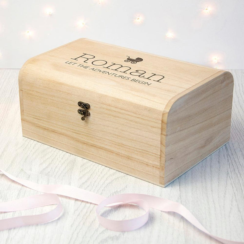 Personalised New Baby Pram Keepsake Chest