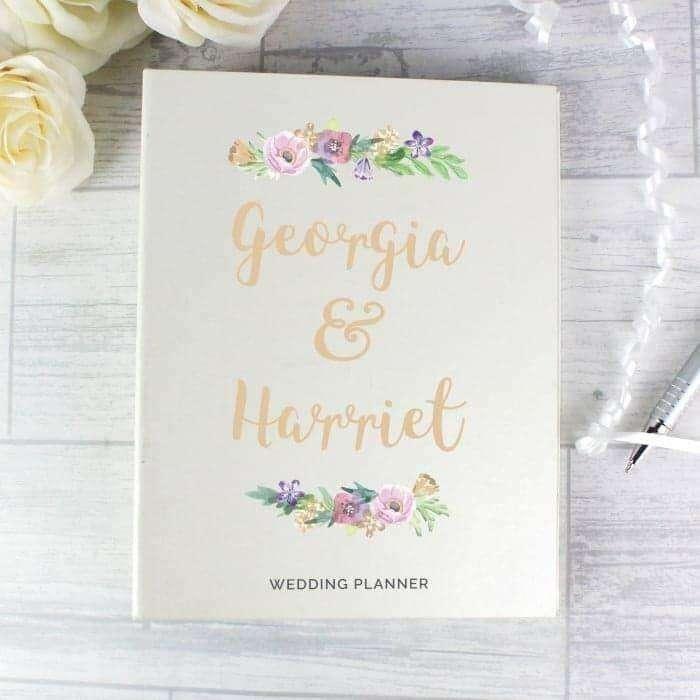 Personalised Floral Watercolour Wedding Planner - Myhappymoments.co.uk