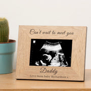 Personalised Cant Wait To Meet You Wood Photo Frame