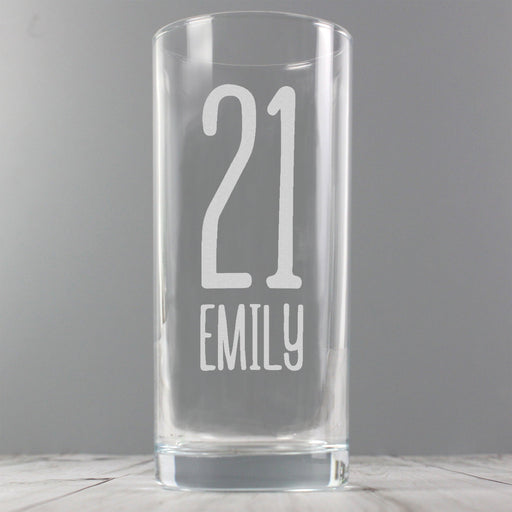 Personalised 21st Birthday Hi-Ball Glass