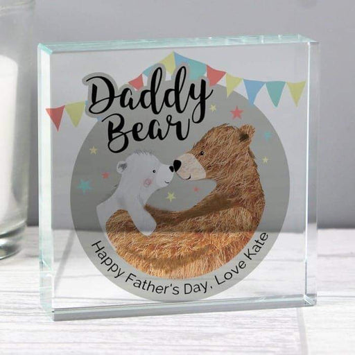 Personalised Daddy Bear Crystal Token - Myhappymoments.co.uk