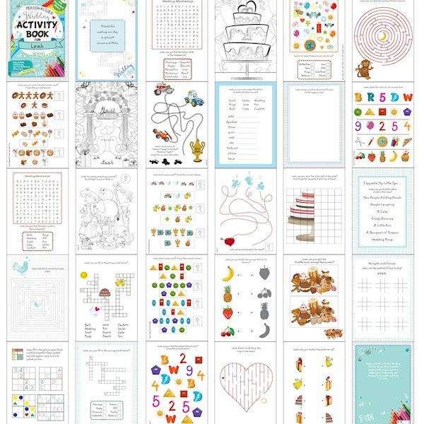 Personalised Wedding Activity Book with Stickers - Myhappymoments.co.uk