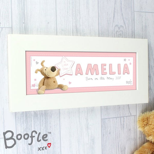 Personalised Boofle It's a Baby Girl Name Frame - Myhappymoments.co.uk