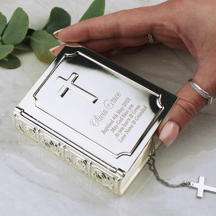Personalised Bible Trinket Box - First Holy Communion & Christening Gift