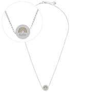 Personalised Rainbow Disc Necklace - Silver