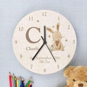 Childrens Personalised Bunny Rabbit Wooden Clock