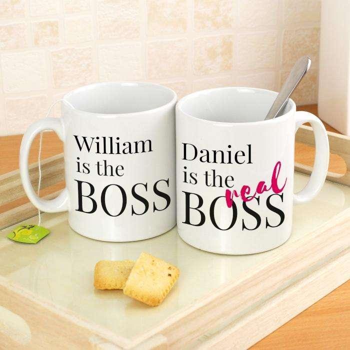 Personalised The Real Boss Mug Set - Myhappymoments.co.uk