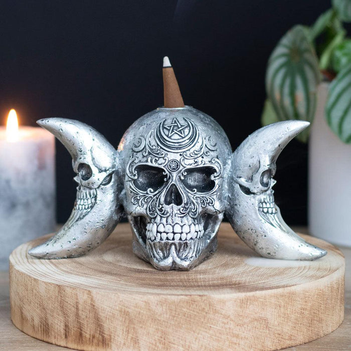 The Dark Goddess Skull Backflow Incense Burner by Alchemy