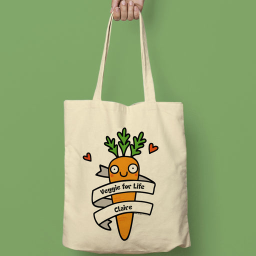 Personalised Veggie For Life Tote Bag