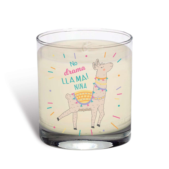 Personalised No Drama Llama Candle Rose Scented - Myhappymoments.co.uk