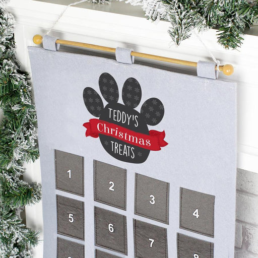 Personalised Pet Pocket Felt Advent Calendar In Silver Grey