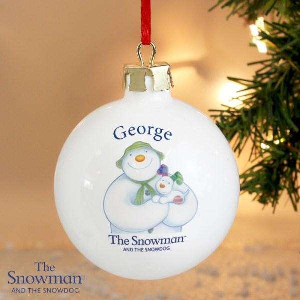 Personalised The Snowman and the Snowdog Bauble - Myhappymoments.co.uk