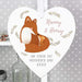 Personalised Mummy and Me Fox 22cm Large Wooden Heart Decoration - Myhappymoments.co.uk