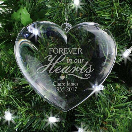 Personalised Forever in Our Hearts Acrylic Hanging Heart Decoration - Myhappymoments.co.uk