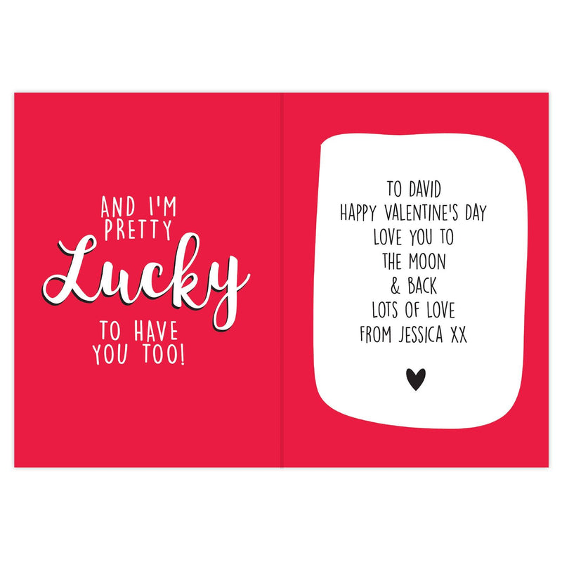 Personalised You're One Lucky Guy Card