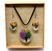 Pressed Flowers - Tree of Life Jewellery Set - Mixed Colours