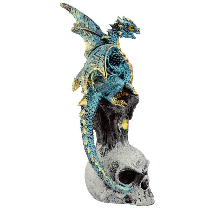 Skull Dragon Dark Legends Dragon Figurine - Blue