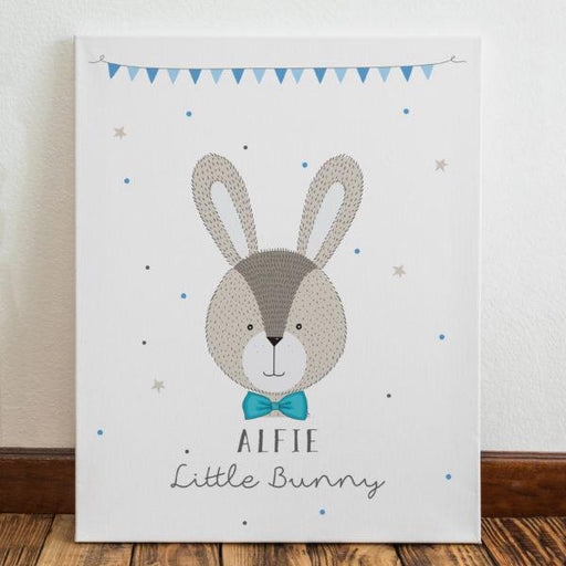 Personalised Little Bunny Blue Canvas - Myhappymoments.co.uk