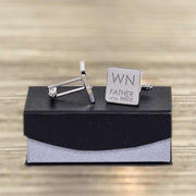 Personalised Grandad Of The Bride Initials Square Cufflinks - Myhappymoments.co.uk