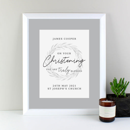 Personalised 'Truly Blessed' Christening Wall Art