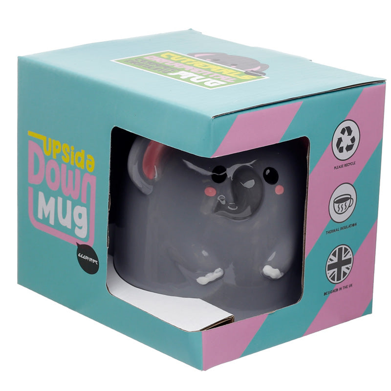 Novelty Adoramals Elephant Upside Down Ceramic Shaped Mug
