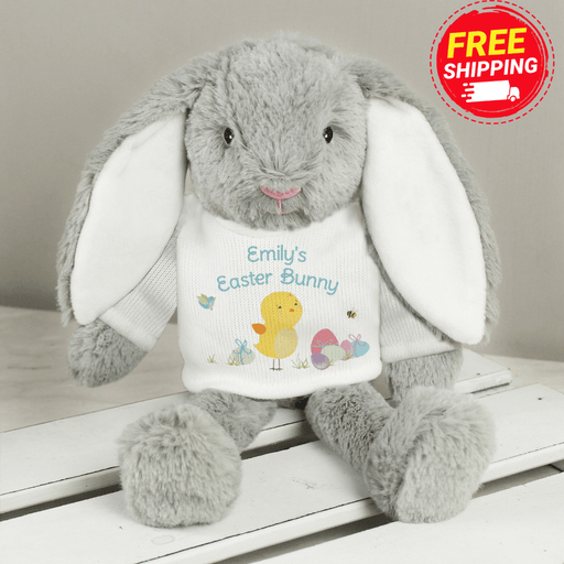 Personalised Easter Meadow Bunny Rabbit In T-Shirt Soft Toy