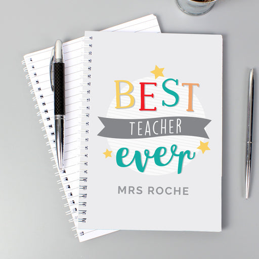 Personalised 'Best Teacher Ever' A5 Notebook