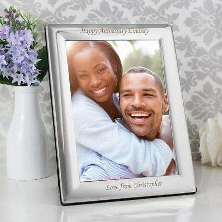 Personalised Silver Plated Photo Frame 5x7 - Myhappymoments.co.uk