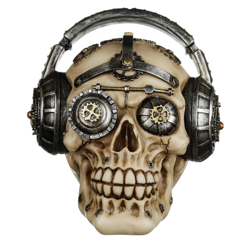 Steampunk Style Skull with Headphones Ornament