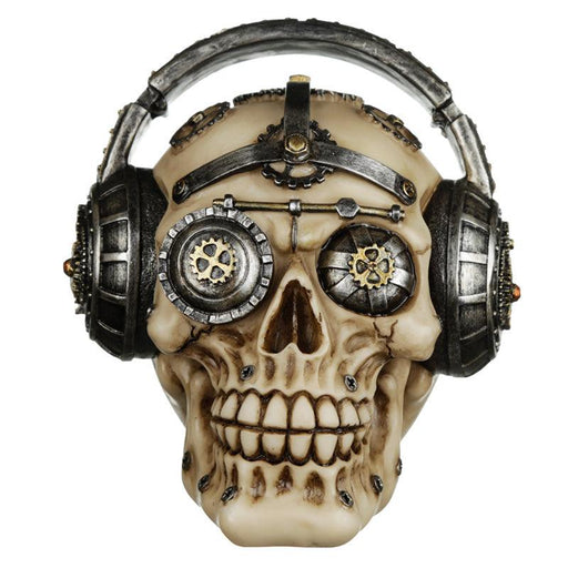 Steampunk Style Skull with Headphones Ornament