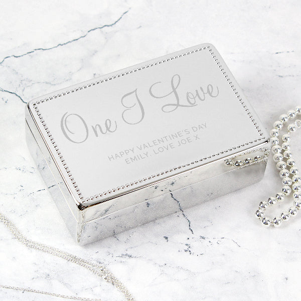 Personalised Rectangular Lined Jewellery Box