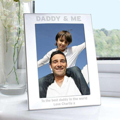 Personalised Silver 5x7 Daddy & Me Photo Frame - Myhappymoments.co.uk
