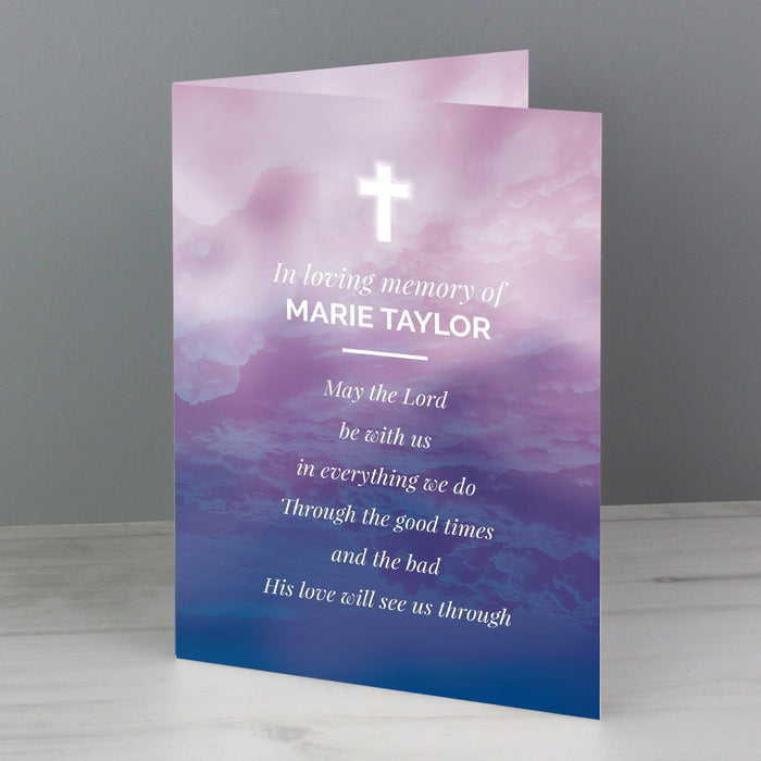 Personalised In Loving Memory Cross Card - Myhappymoments.co.uk