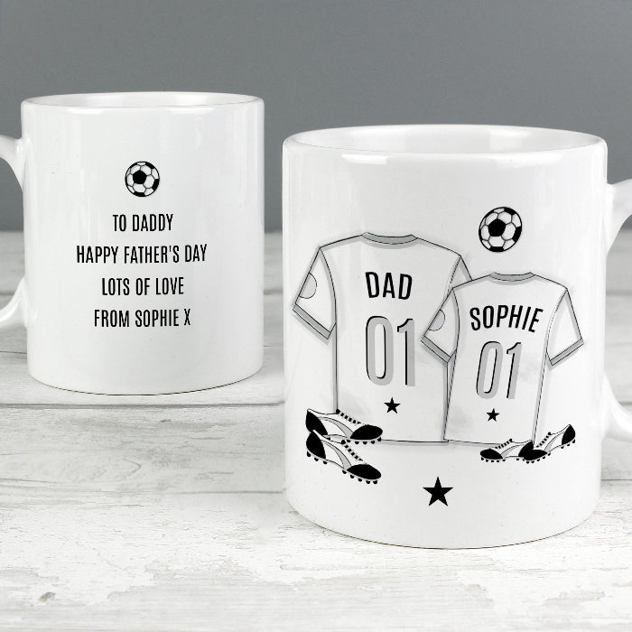 Personalised Football Dad & Child Mug