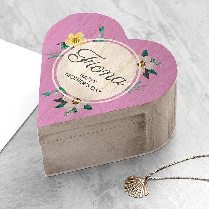 Personalised Mother's Day Heart Trinket Box - Myhappymoments.co.uk