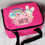 Personalised Cute Bunny Pink Lunch Bag