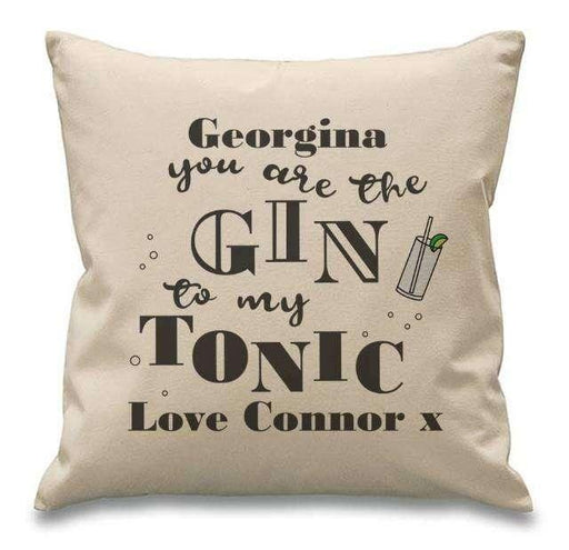 Personalised Gin To My Tonic Cushion - Myhappymoments.co.uk