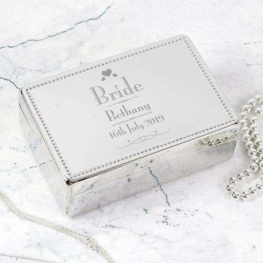 Personalised Wedding Bride Jewellery Box - Myhappymoments.co.uk