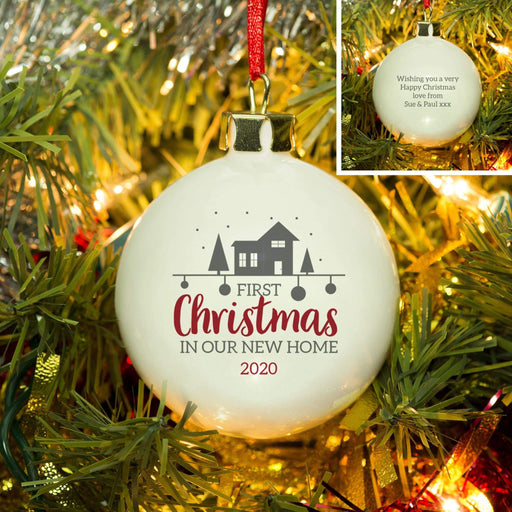 Personalised First Christmas In Our New Home Bauble