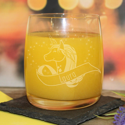 Personalised Unicorn Glass Tumbler - A perfect gift for UNICORN lovers! - Myhappymoments.co.uk