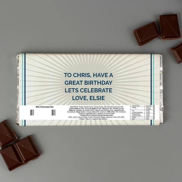 Personalised Birthday Age Milk Chocolate Bar - www.pukkagifts.uk