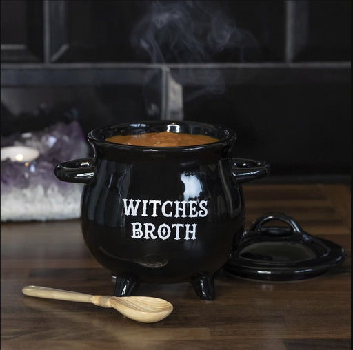 Witches Broth Cauldron Soup Both with Broom Spoon