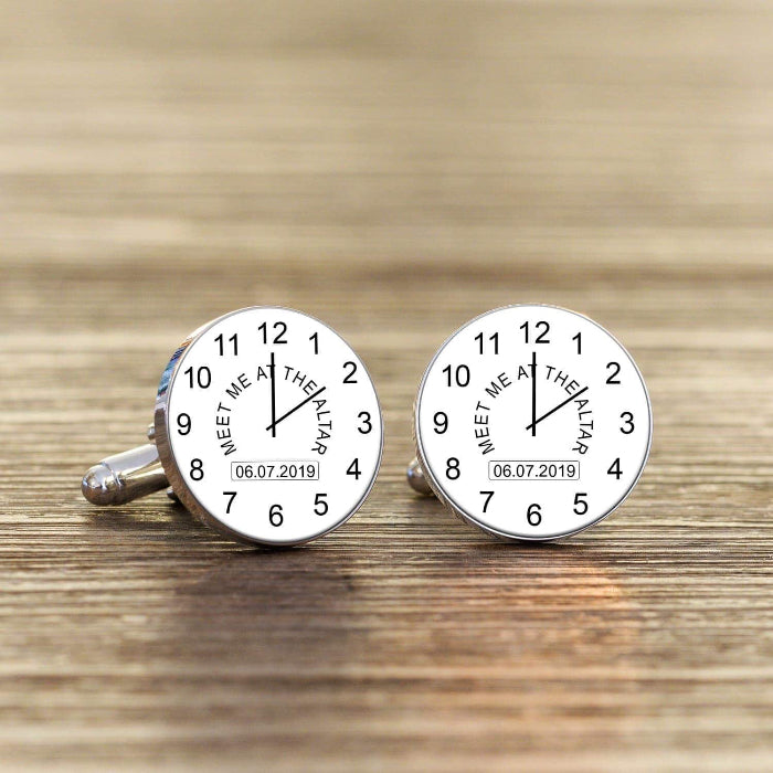 Personalised Meet Me At The Altar Groom Cufflinks