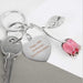 Personalised Silver Plated Pink Rose Keyring - Myhappymoments.co.uk