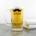 Personalised Moustache Glass Tankard - Myhappymoments.co.uk